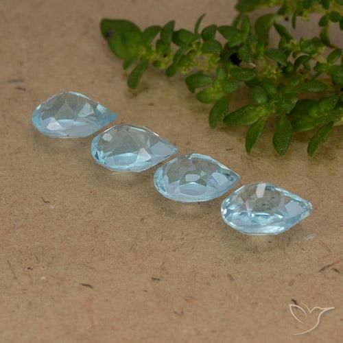 2.51 ct natürliche Swiss Blue Topas-Edelsteine, Birnenform, VVS-VS