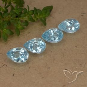2.22 ct natürliche Swiss Blue Topas-Edelsteine, Birnenform, VVS-VS