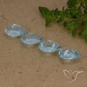 2.22 ct natürliche Swiss Blue Topas-Edelsteine, Birnenform, VVS-VS