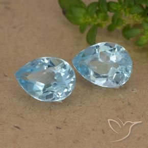 1.70 ct natürliche Himmerlblau Topas-Edelsteine, Birnenform, VVS-VS
