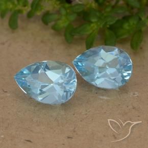 1.77 ct natürliche Himmerlblau Topas-Edelsteine, Birnenform, VVS-VS