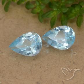 1.53 ct natürliche Himmerlblau Topas-Edelsteine, Birnenform, VVS-VS