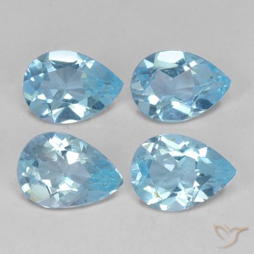 2.96 ct natürliche Himmerlblau Topas-Edelsteine, Birnenform, VVS-VS