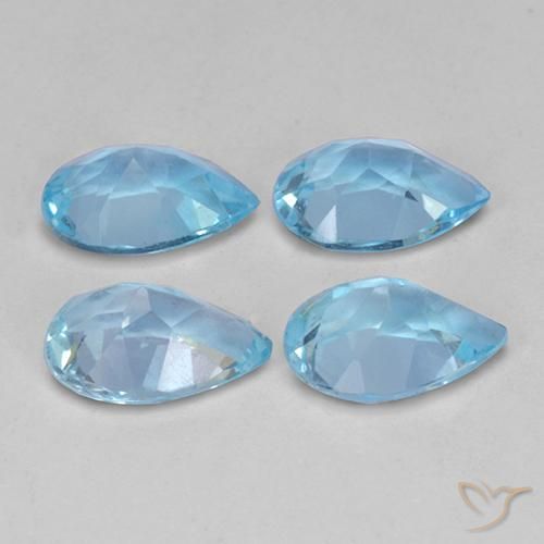2.96 ct natürliche Himmerlblau Topas-Edelsteine, Birnenform, VVS-VS