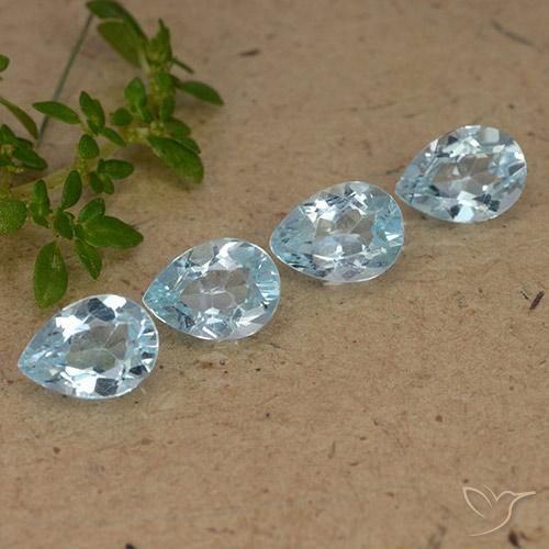 3.47 ct natürliche Himmerlblau Topas-Edelsteine, Birnenform, VVS-VS
