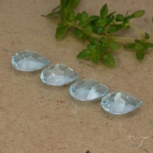 3.53 ct natürliche Swiss Blue Topas-Edelsteine, Birnenform, VVS-VS