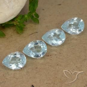3.45 ct natürliche Himmerlblau Topas-Edelsteine, Birnenform, VVS-VS