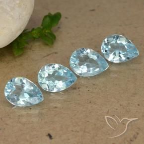 3.48 ct natürliche Himmerlblau Topas-Edelsteine, Birnenform, VVS-VS
