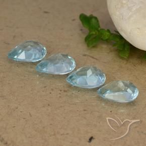 3.48 ct natürliche Himmerlblau Topas-Edelsteine, Birnenform, VVS-VS