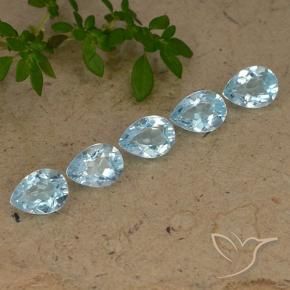 4.29 ct natürliche Himmerlblau Topas-Edelsteine, Birnenform, VVS-VS