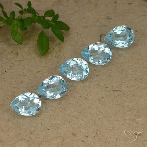 4.16 ct natürliche Swiss Blue Topas-Edelsteine, Birnenform, VVS-VS