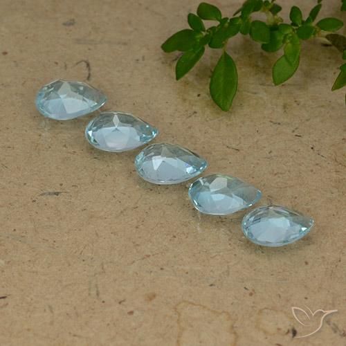 4.16 ct natürliche Swiss Blue Topas-Edelsteine, Birnenform, VVS-VS