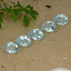 4.41 ct natürliche Himmerlblau Topas-Edelsteine, Birnenform, VVS-VS