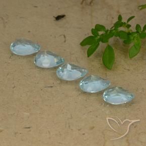 4.41 ct natürliche Himmerlblau Topas-Edelsteine, Birnenform, VVS-VS