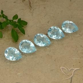 4.43 ct natürliche Himmerlblau Topas-Edelsteine, Birnenform, VVS-VS