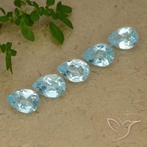3.74 ct natürliche Himmerlblau Topas-Edelsteine, Birnenform, VVS-VS