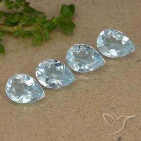 3.41 ct natürliche Himmerlblau Topas-Edelsteine, Birnenform, VVS-VS