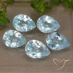 4.28 ct natürliche Himmerlblau Topas-Edelsteine, Birnenform, VVS-VS