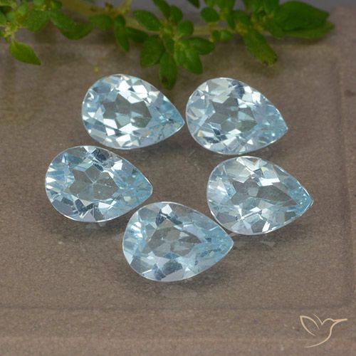 3.92ctw Natürlicher Himmerlblau Topas, Birnenform, VVS-VS
