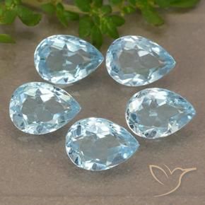 4.33 ct natürliche Himmerlblau Topas-Edelsteine, Birnenform, VVS-VS