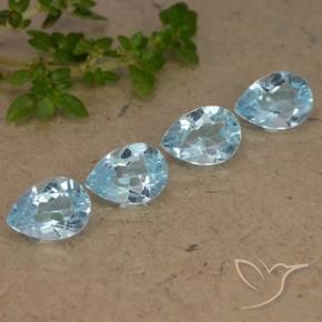 3.52 ct natürliche Himmerlblau Topas-Edelsteine, Birnenform, VVS-VS