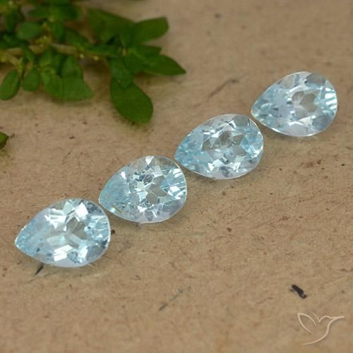 3.09 ct natürliche Himmerlblau Topas-Edelsteine, Birnenform, VVS-VS