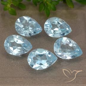 4.12 ct natürliche Himmerlblau Topas-Edelsteine, Birnenform, VVS-VS
