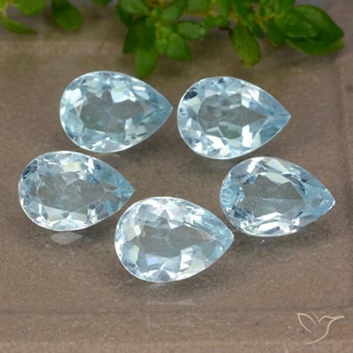 4.29 ct natürliche Himmerlblau Topas-Edelsteine, Birnenform, VVS-VS