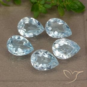 4.26 ct natürliche Himmerlblau Topas-Edelsteine, Birnenform, VVS-VS