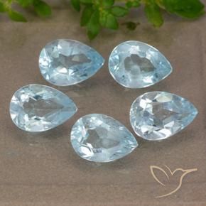 4.36 ct natürliche Himmerlblau Topas-Edelsteine, Birnenform, VVS-VS