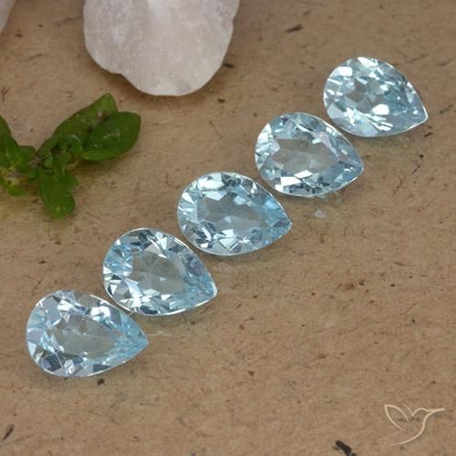 4.20 ct natürliche Himmerlblau Topas-Edelsteine, Birnenform, VVS-VS