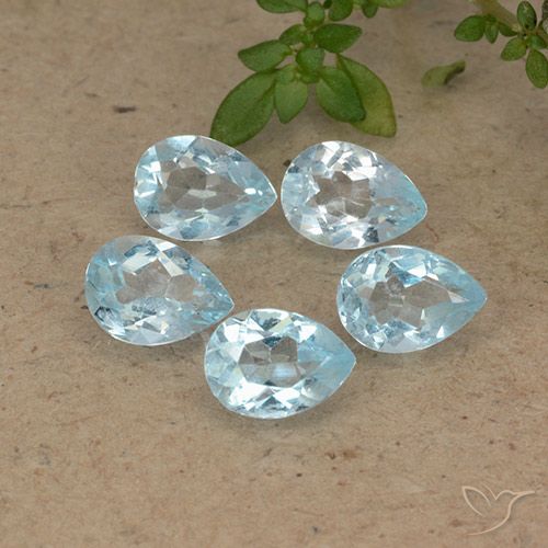 3.95ctw Natürlicher Himmerlblau Topas, Birnenform, VVS-VS