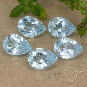 3.97 ct natürliche Himmerlblau Topas-Edelsteine, Birnenform, VVS-VS