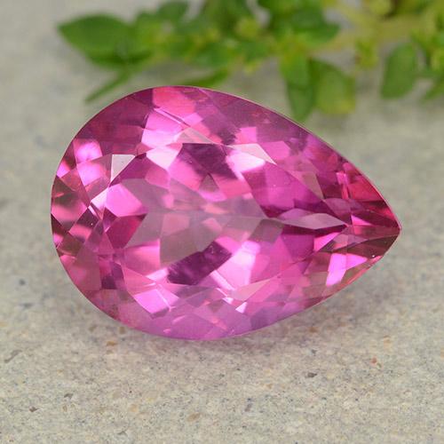 6.79ct Natürlicher Dunkelpink Topas, Birnenform, VVS-VS