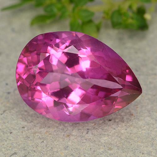 6.57ct Natürlicher Tiefes Magenta Topas, Birnenform, VVS-VS, Photo A