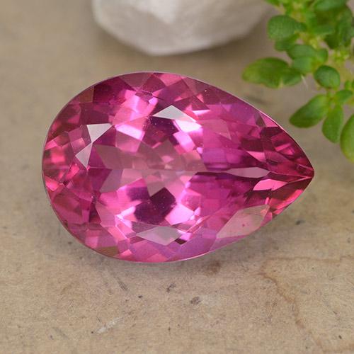 6.81ct Natürlicher Tiefes Magenta Topas, Birnenform, VVS-VS