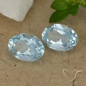 1.80 ct natürliche Himmerlblau Topas-Edelsteine, Oval, VVS-VS