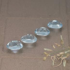 4.37 ct natürliche Swiss Blue Topas-Edelsteine, Oval, VVS-VS