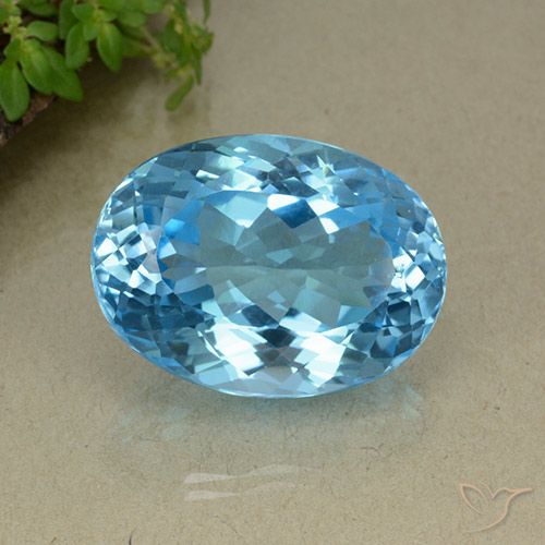 42.86ct Natürlicher Swiss Blue Topas, Oval, VS