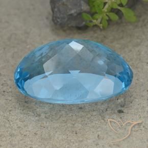 9,17 ctw natürlicher Swiss Blue Topas, Oval, VVS-VS