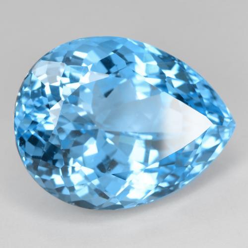41,50 ctw natürlicher blauer Topas, Birnenform, VVS-VS
