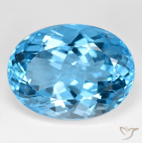 41.33ct Natürlicher Swiss Blue Topas, Oval, VVS-VS