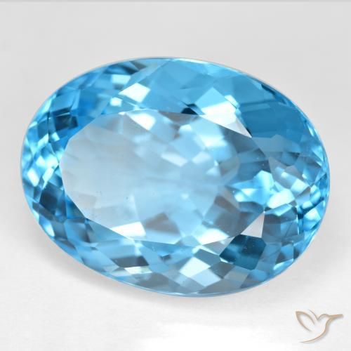 9,17 ctw natürlicher Swiss Blue Topas, Oval, VVS-VS