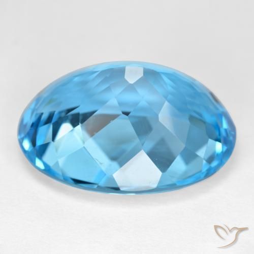9,17 ctw natürlicher Swiss Blue Topas, Oval, VVS-VS