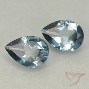 1.47 ct natürliche London Blau Topas-Edelsteine, Birnenform, VVS-VS
