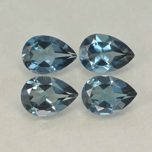 3,00 ct natürliche London Blue Topas-Edelsteine, Birnenform, VVS-VS