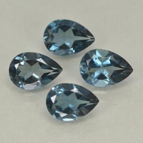 3,00 ct natürliche London Blue Topas-Edelsteine, Birnenform, VVS-VS