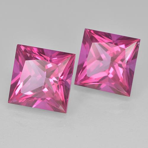 12.52 ct natürliche Dunkelpink Topas-Edelsteine, Quadrat, VVS-VS