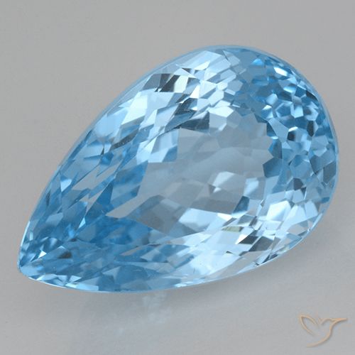 28.27ct Natürlicher Swiss Blue Topas, Birnenform, VVS