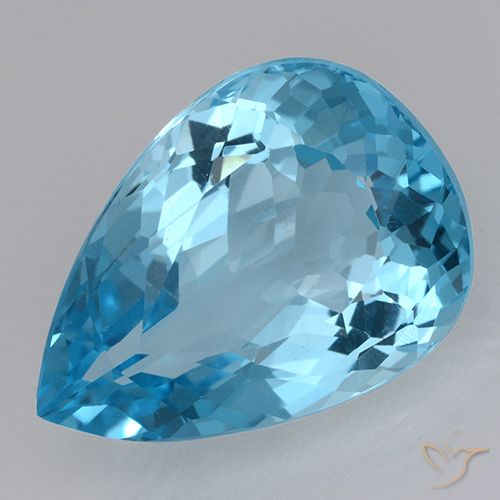 20.89ct Natürlicher Swiss Blue Topas, Birnenform, VVS-VS